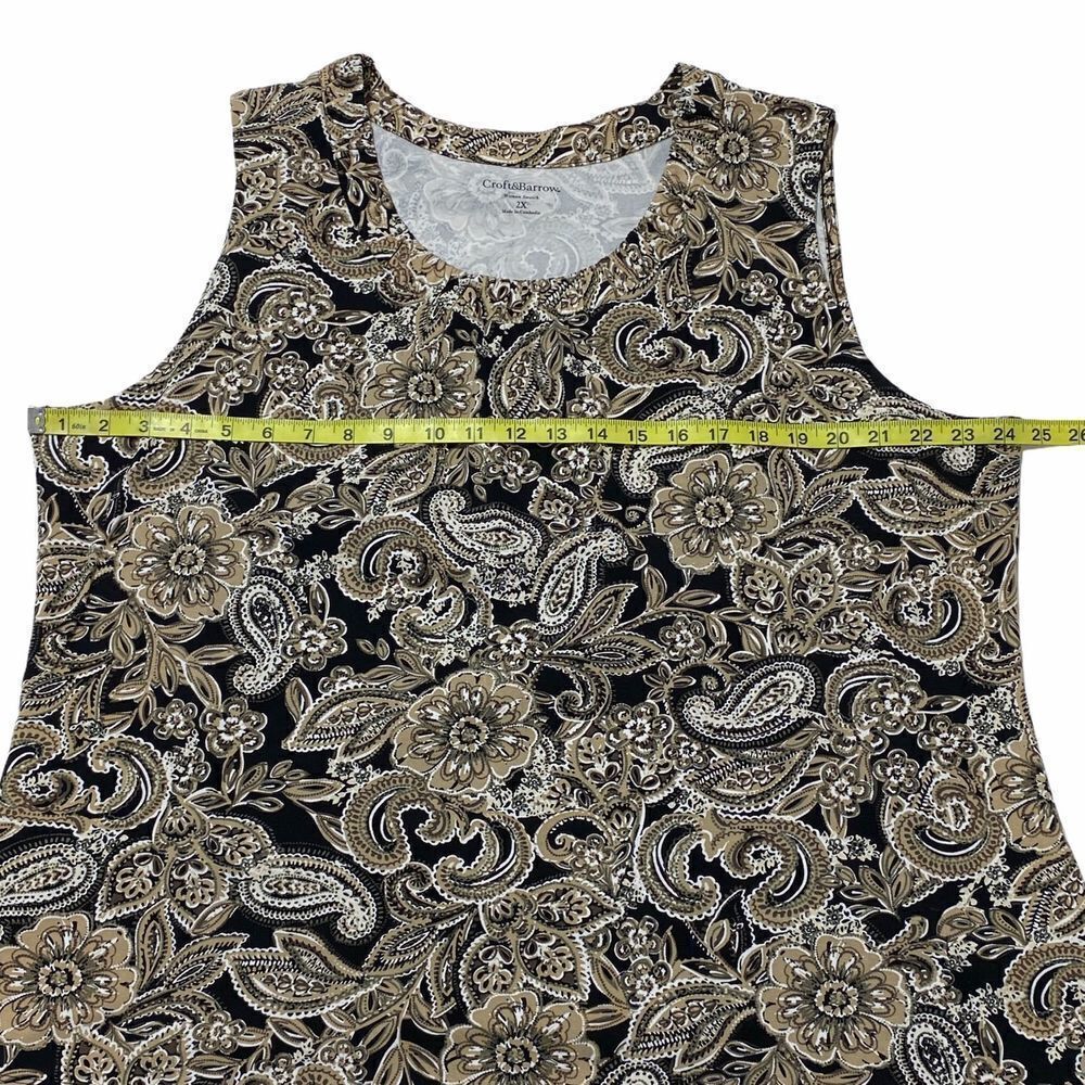 CROFT & Barrow Floral Paisley Sleeveless Blouse 2x - Picture 7 of 10
